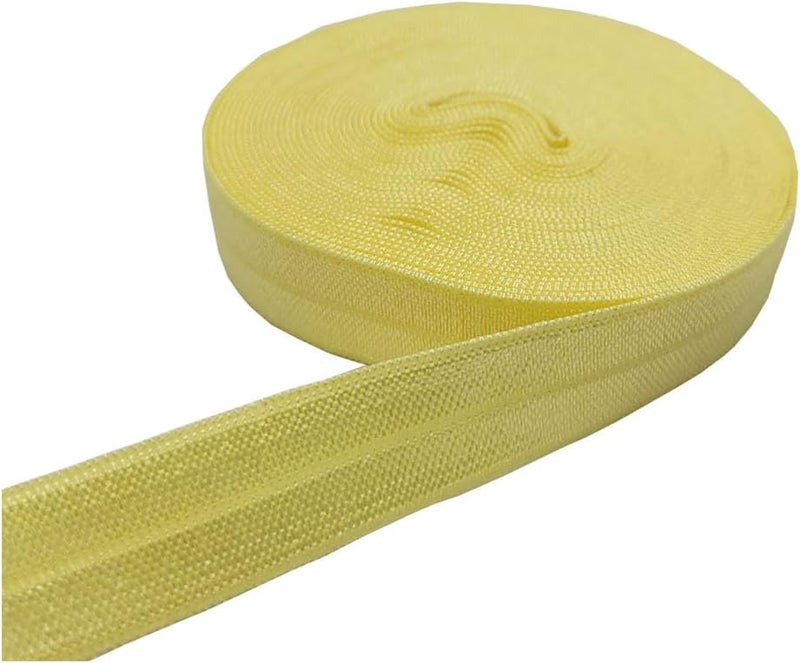 FAYADA Fold Over Elastic,5/8" Foldover FOE Trim Elastic Ribbon,Stretch FOE Band for Hair Ties Headbands Sewing Craft -5 Yards (Yellow) - Image 2